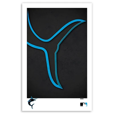 Miami Marlins 11'' x 17'' Minimalist Team Logo Art Poster