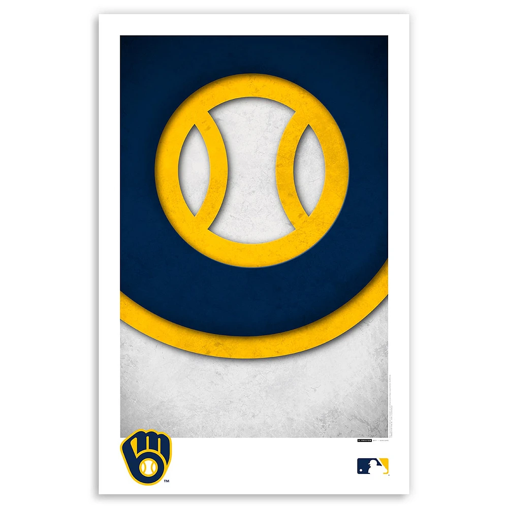 Milwaukee Brewers 11'' x 17'' Minimalist Team Logo Art Poster