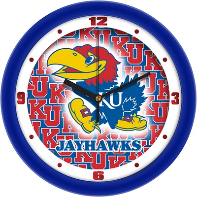Kansas Jayhawks 11.5'' Suntime Premium Glass Face Dimension Wall Clock