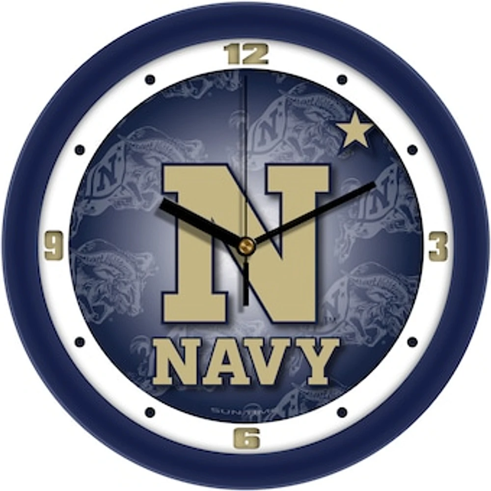 Navy Midshipmen 11.5'' Suntime Premium Glass Face Dimension Wall Clock