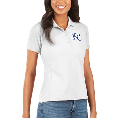 Women's Antigua White Kansas City Royals Legacy Pique Polo