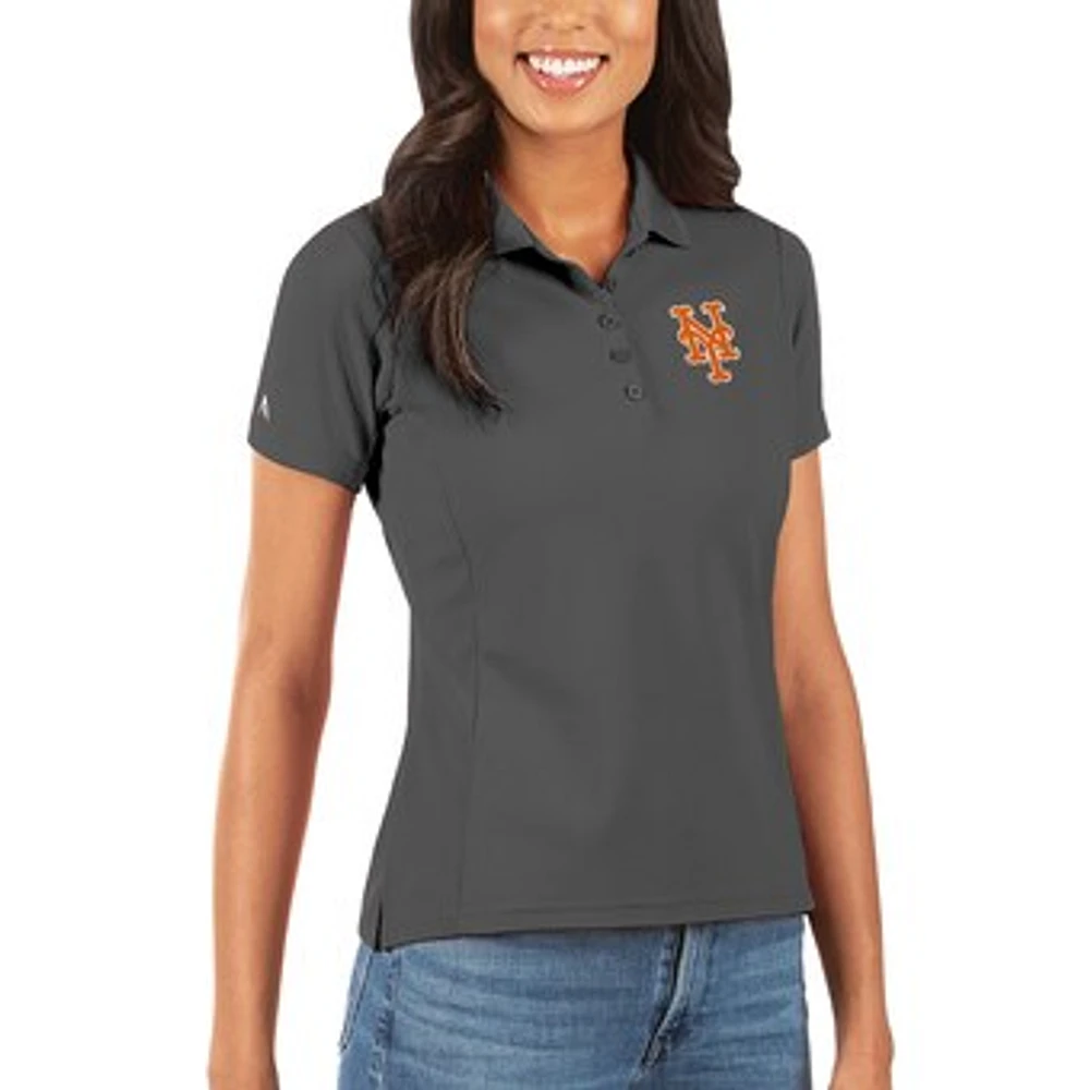Women's Antigua Gray New York Mets Legacy Pique Polo