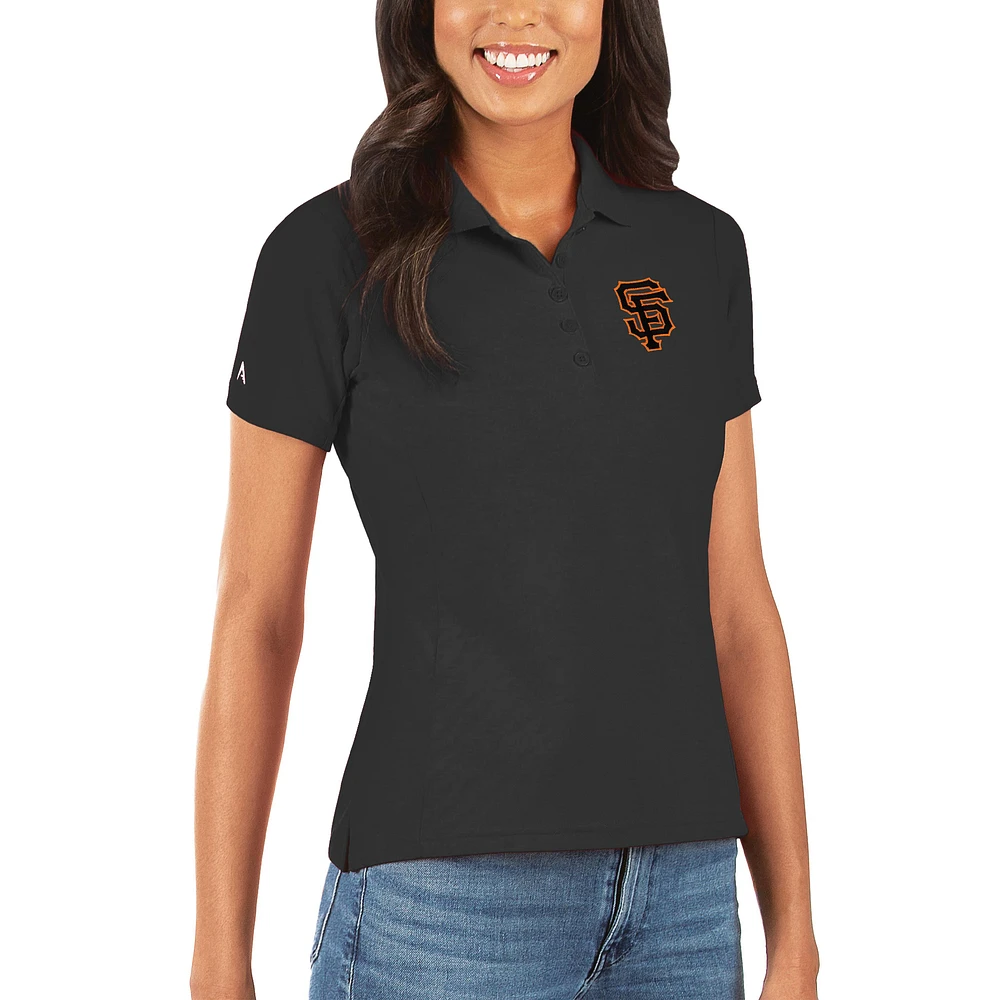 Women's Antigua Black San Francisco Giants Legacy Pique Polo
