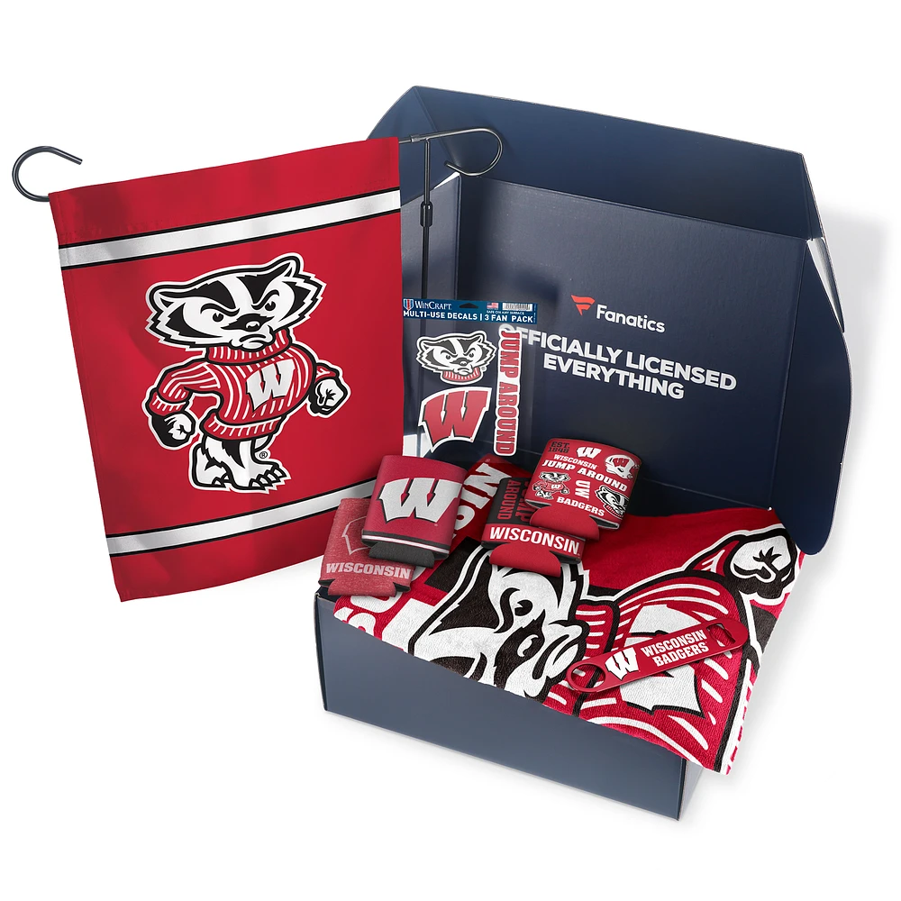 Wisconsin Badgers Fanatics Pack Tailgate Game Day Essentials Gift Box - $80+ Value