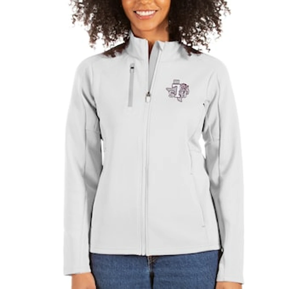 Women's Antigua White/Silver Texas Southern Tigers Generation Full-Zip Jacket