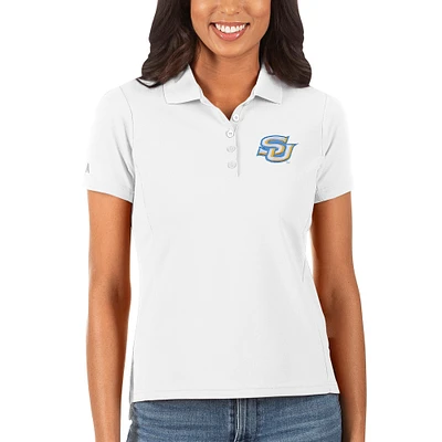 Women's Antigua White Southern University Jaguars Legacy Pique Polo