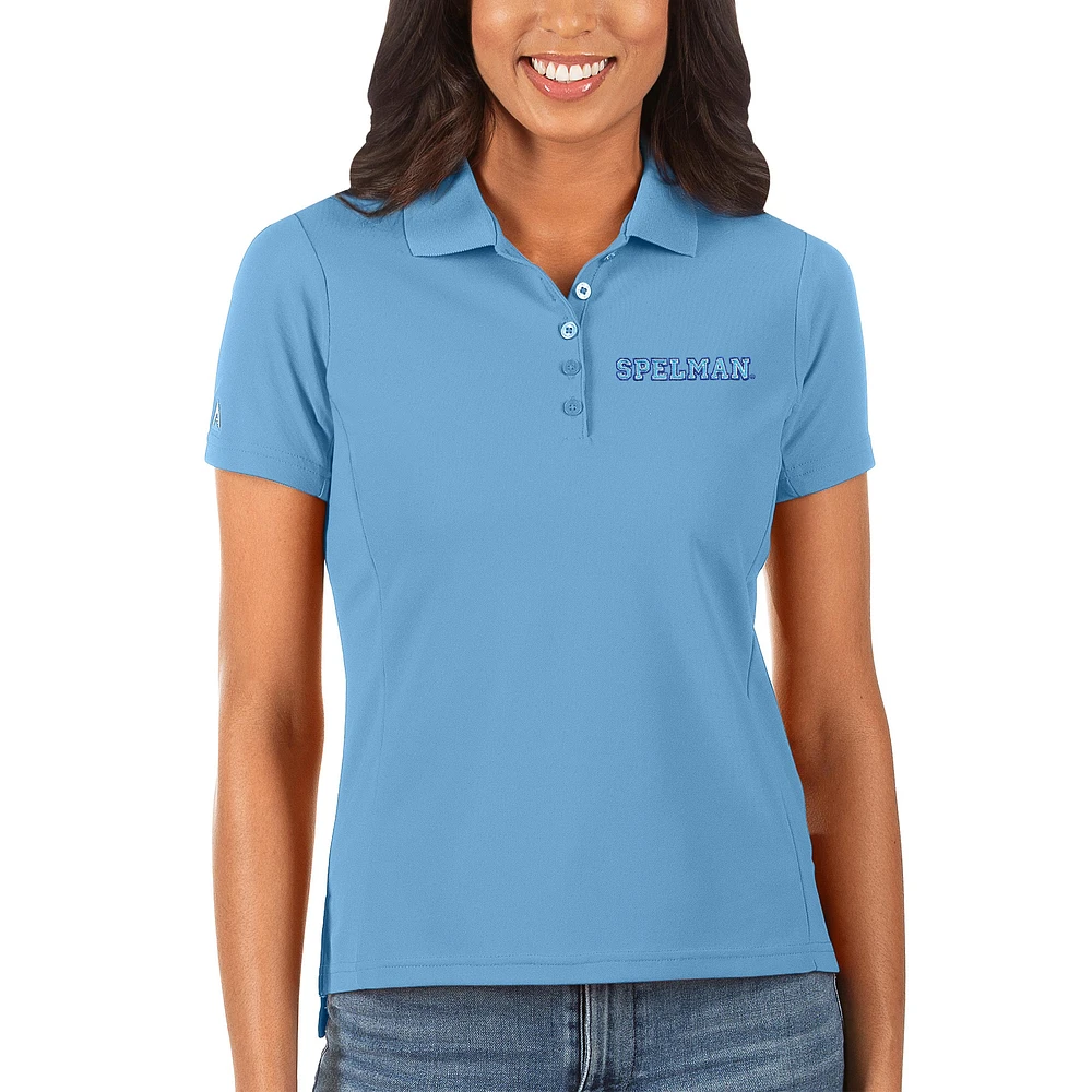 Women's Antigua Light Blue Spelman College Jaguars Legacy Pique Polo