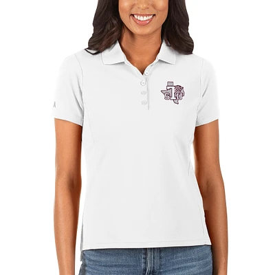 Women's Antigua White Texas Southern Tigers Legacy Pique Polo