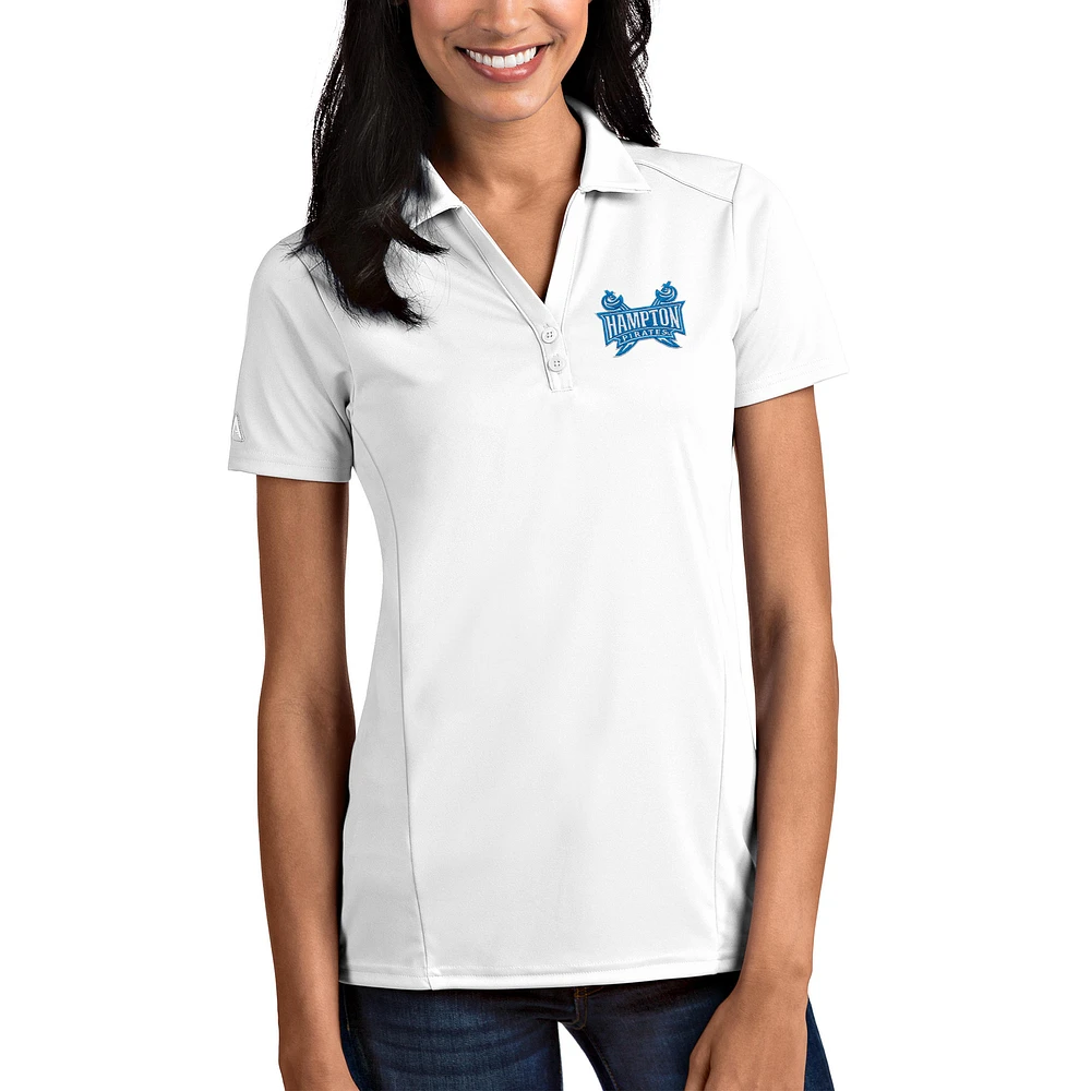Women's Antigua White Hampton Pirates Tribute Polo