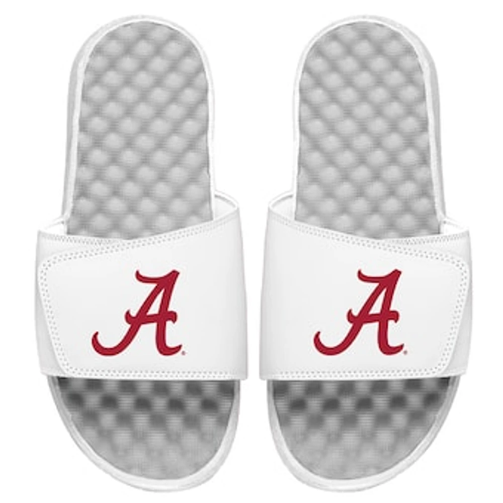 Men's ISlide White Alabama Crimson Tide Script Logo Slide Sandals