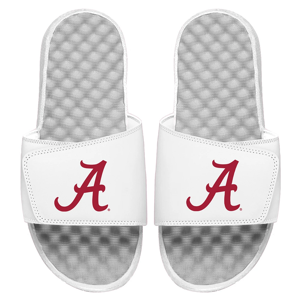 Men's ISlide White Alabama Crimson Tide Script Logo Slide Sandals