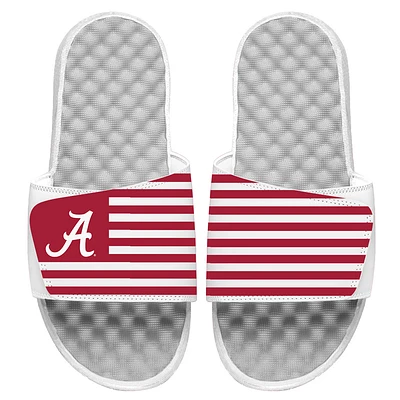 Men's ISlide White Alabama Crimson Tide Flag Logo Slide Sandals