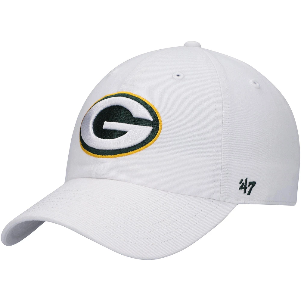 Men's '47 White Green Bay Packers Clean Up Adjustable Hat