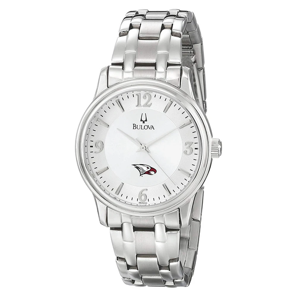 Men's Bulova Silver North Carolina Central Eagles Stainless Steel Quartz Watch
