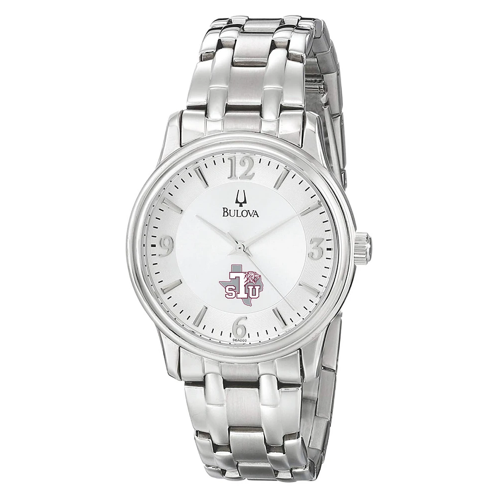 Men's Bulova Silver Texas Southern Tigers Stainless Steel Quartz Watch