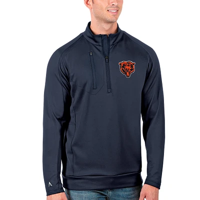 Men's Antigua Navy Chicago Bears Alternate Logo Generation Quarter-Zip Pullover Jacket