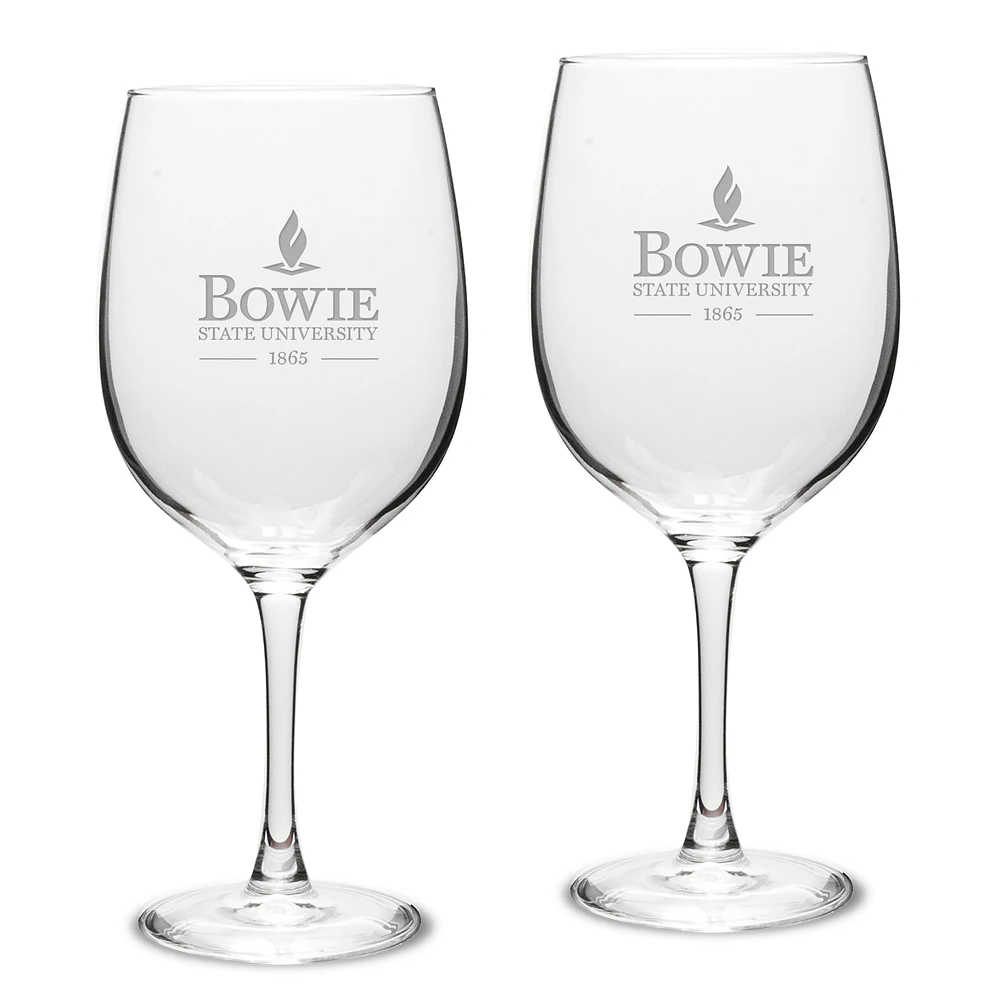 Bowie State Bulldogs 2-Piece Traditional Robusto Red Wine Table Glass Set