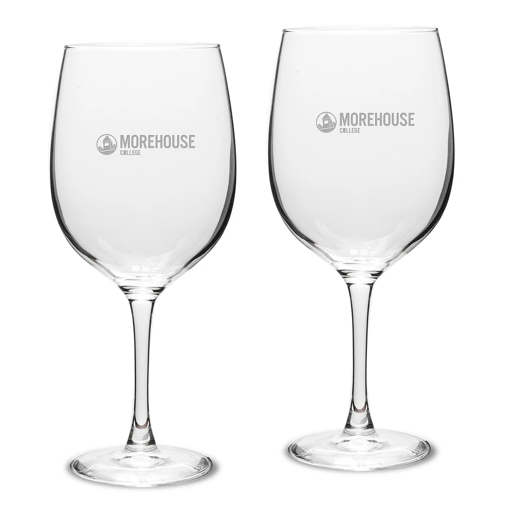 Morehouse Maroon Tigers 2-Piece Traditional Robusto Red Wine Table Glass Set