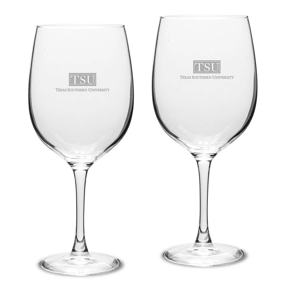Texas Southern Tigers 2-Piece Traditional Robusto Red Wine Table Glass Set