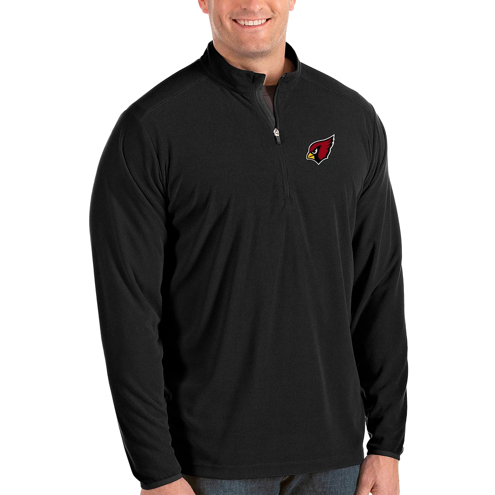 Men's Antigua Black Arizona Cardinals Primary Logo Glacier Big & Tall Quarter-Zip Pullover Jacket
