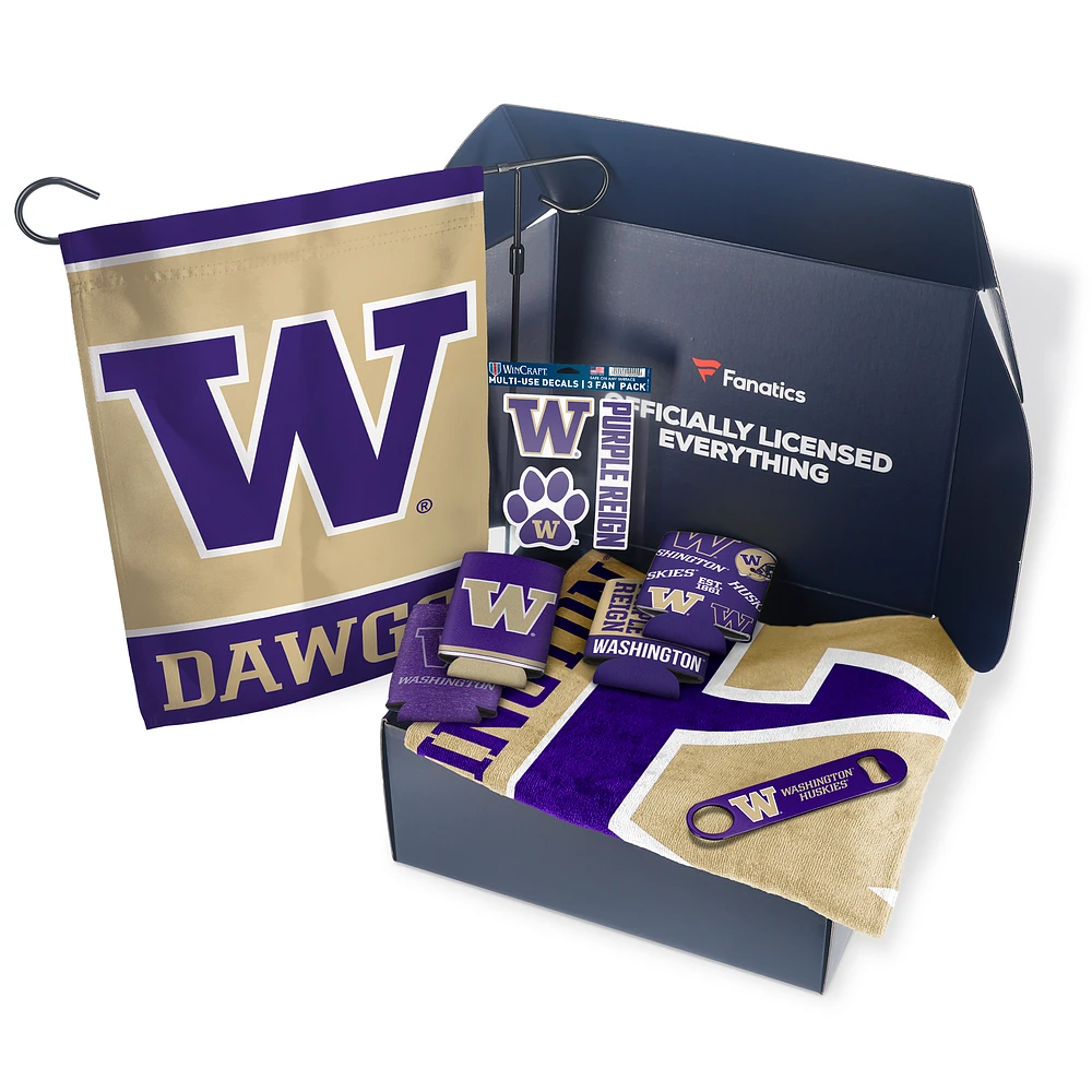 Washington Huskies Fanatics Pack Tailgate Game Day Essentials Gift Box - $80+ Value