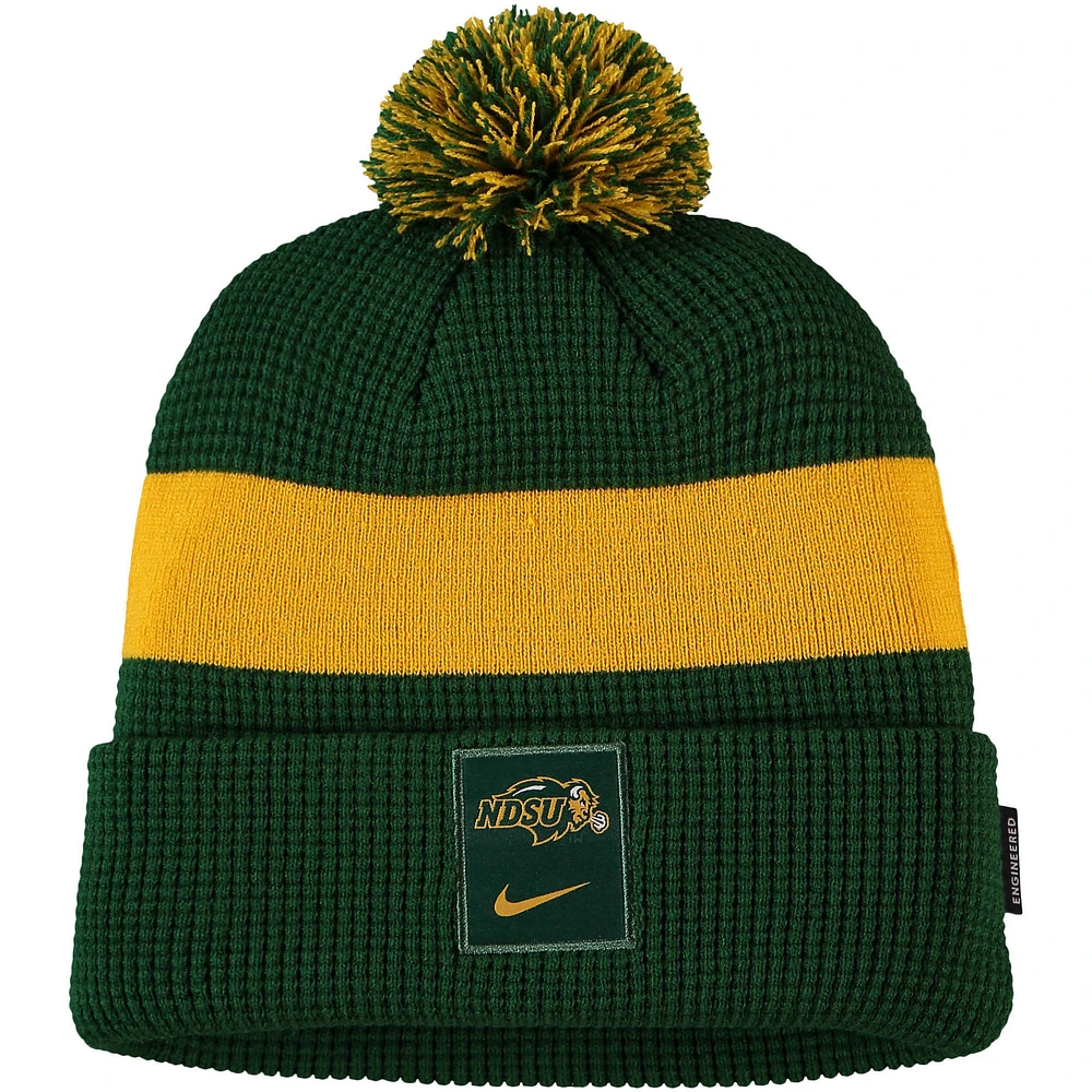 Men's Nike Green NDSU Bison Logo Sideline Cuffed Knit Hat with Pom