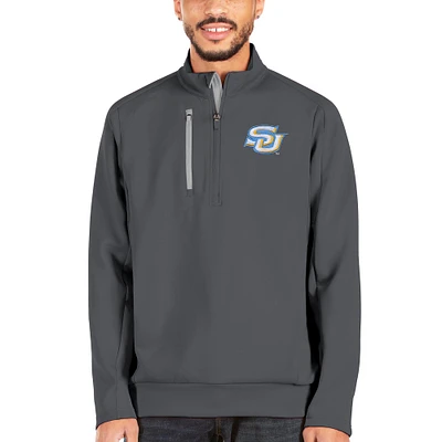Men's Antigua Charcoal/Silver Southern University Jaguars Generation Quarter-Zip Pullover Jacket