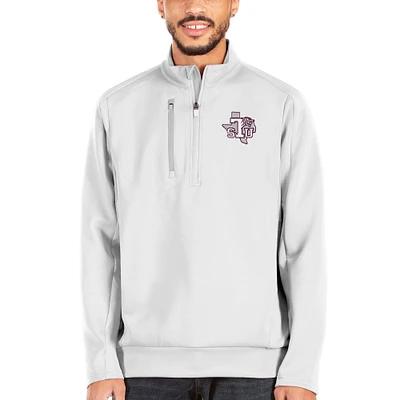 Men's Antigua White/Silver Texas Southern Tigers Generation Quarter-Zip Pullover Jacket