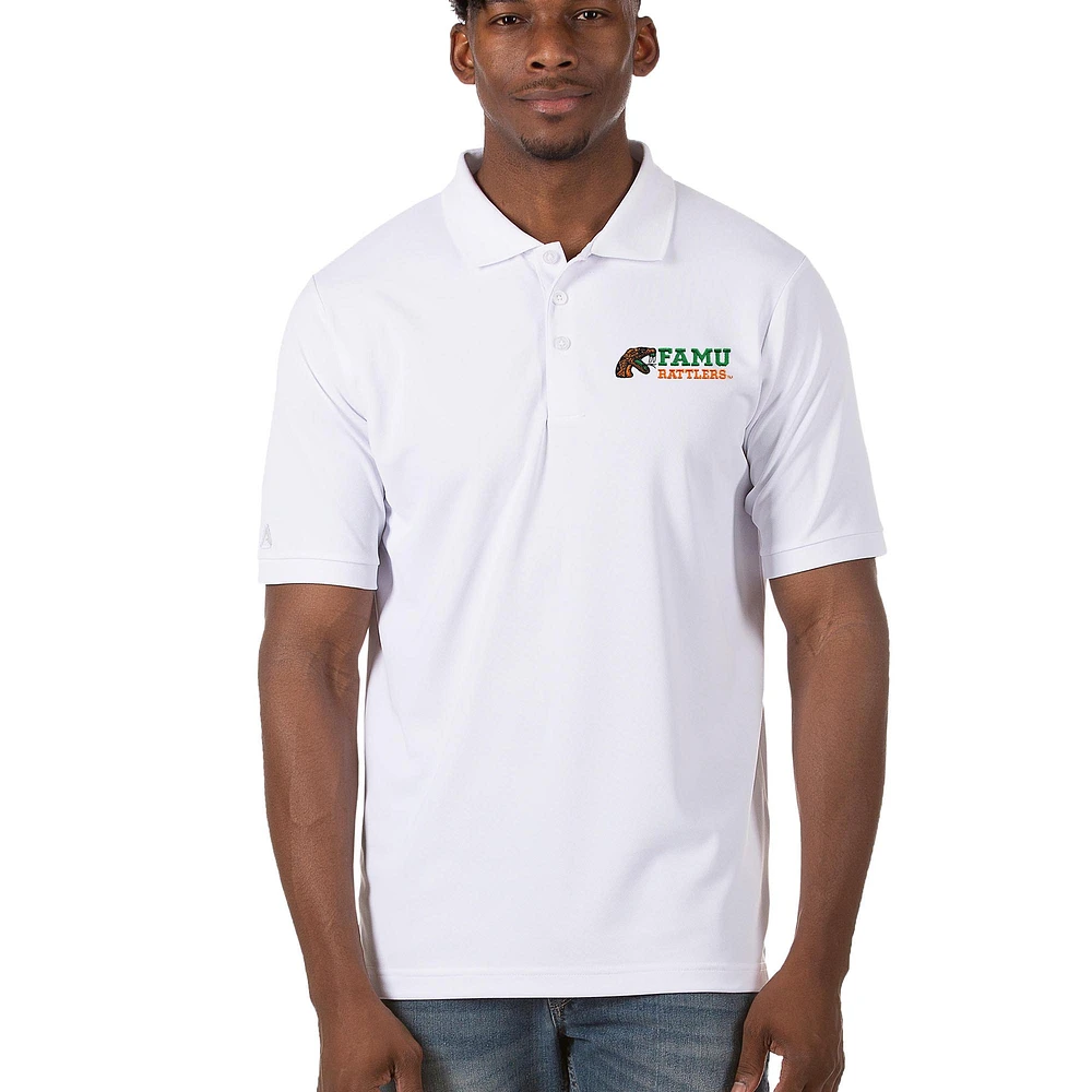 Men's Antigua White Florida A&M Rattlers Legacy Pique Polo