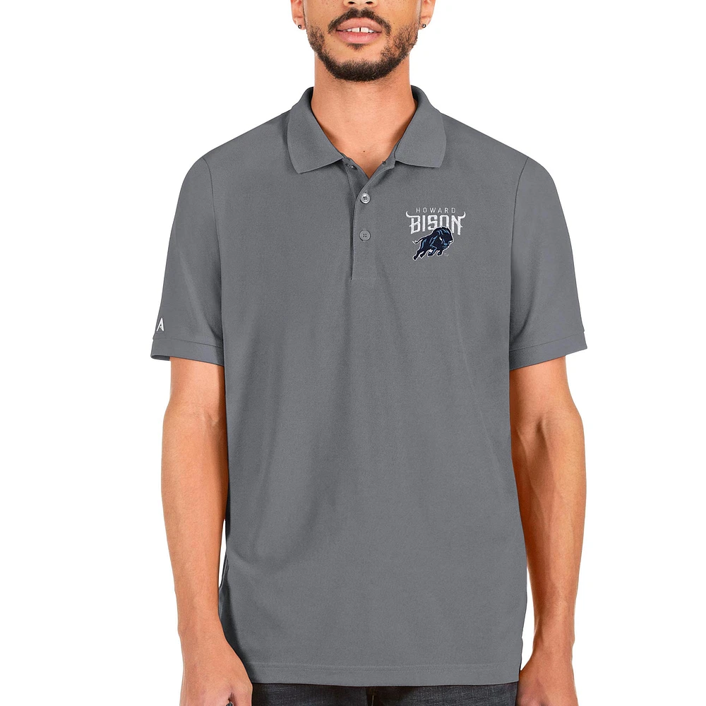 Men's Antigua Charcoal Howard Bison Legacy Pique Polo