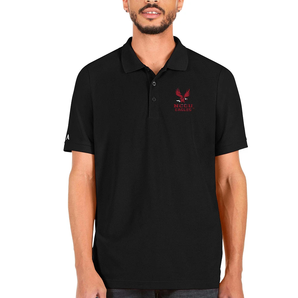 Men's Antigua Black North Carolina Central Eagles Legacy Pique Polo