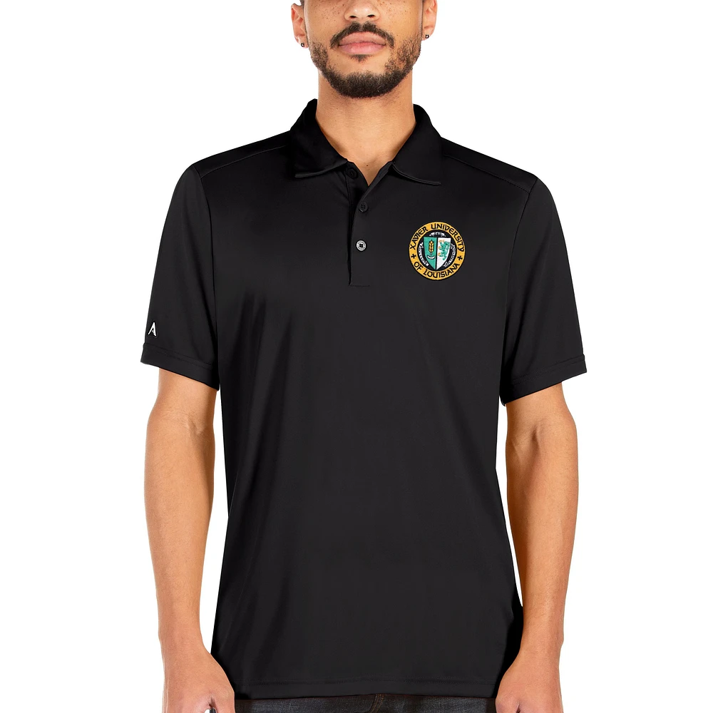 Men's Antigua Black XULA Gold Big & Tall Tribute Polo
