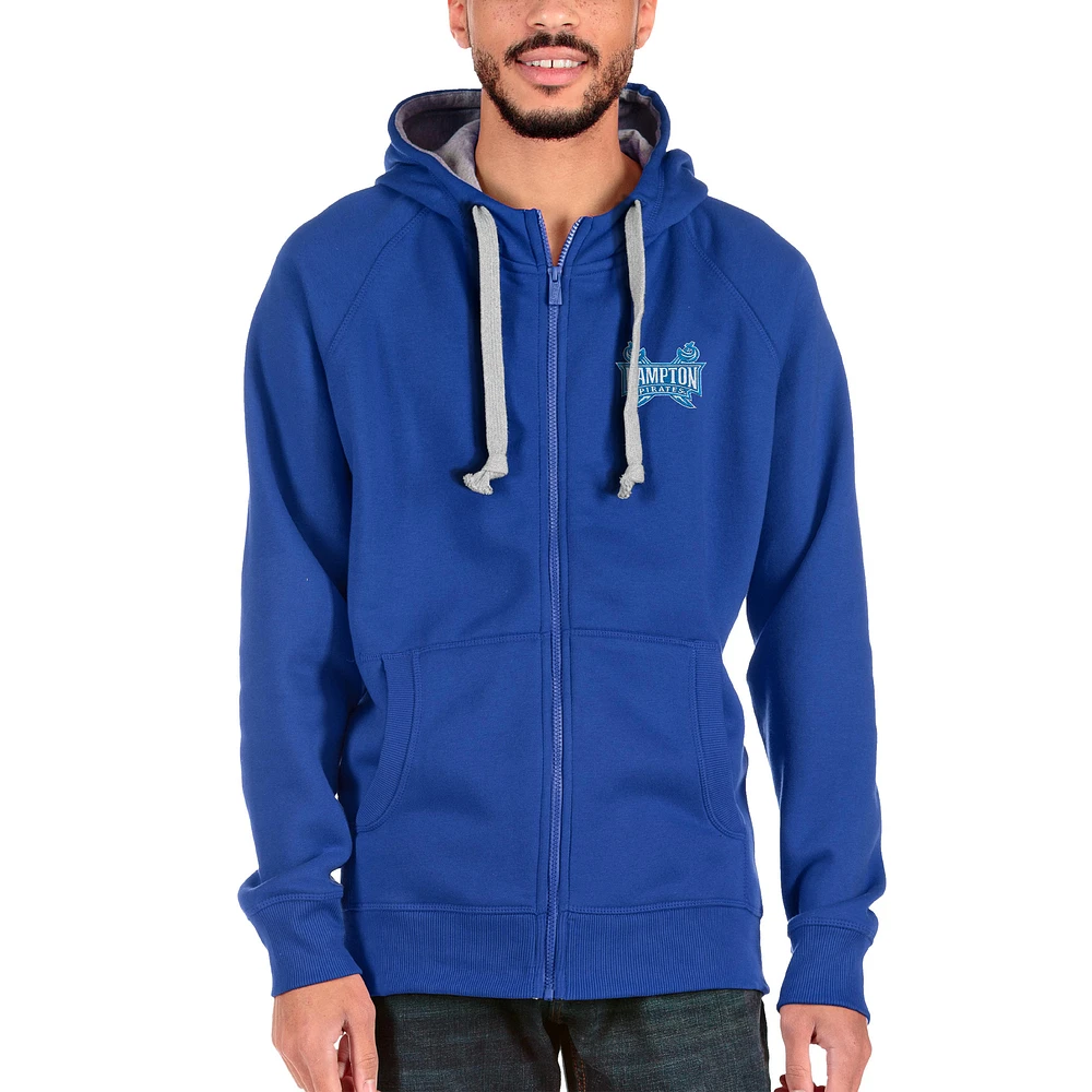 Men's Antigua Royal Hampton Pirates Victory Full-Zip Hoodie