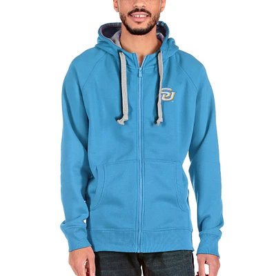 Men's Antigua Light Blue Southern University Jaguars Victory Full-Zip Hoodie