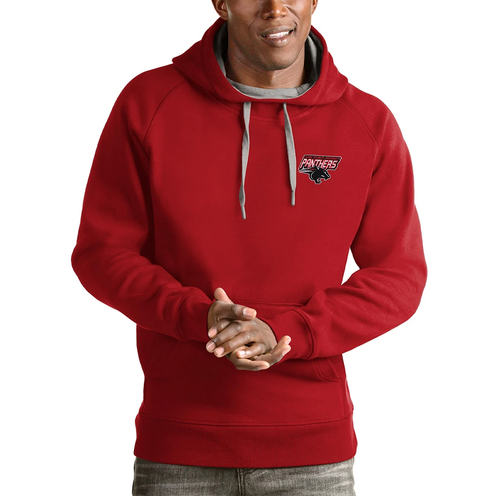 Men's Antigua Red Clark Atlanta University Panthers Victory Pullover Hoodie