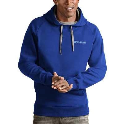 Men's Antigua Royal Spelman College Jaguars Victory Pullover Hoodie