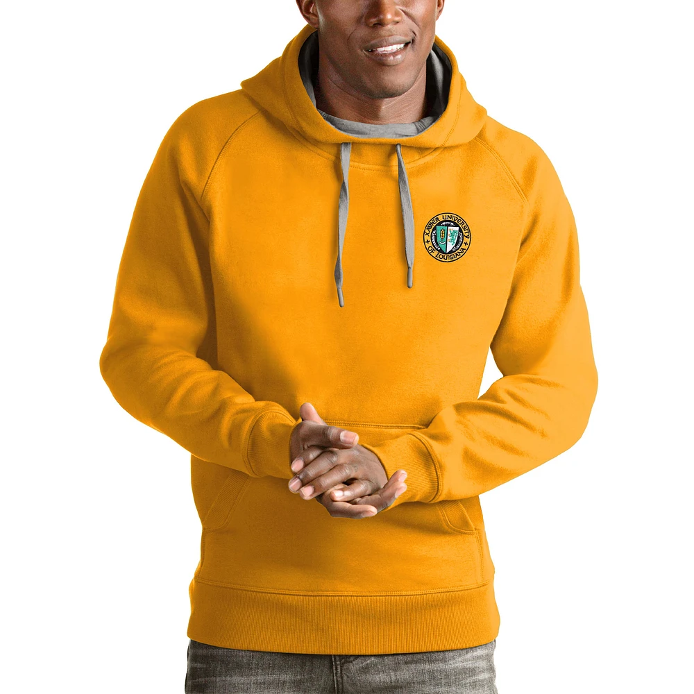 Men's Antigua Gold XULA Victory Pullover Hoodie