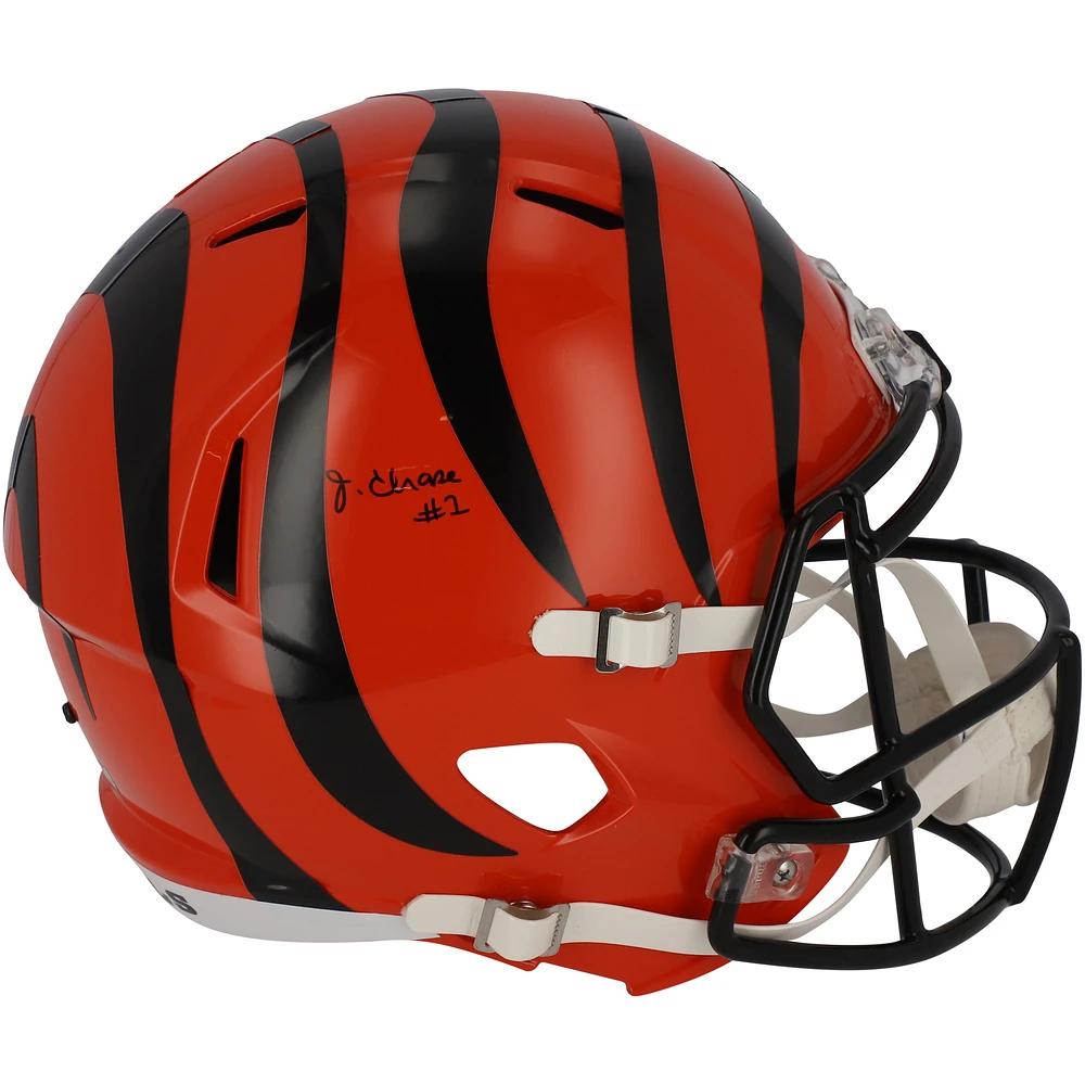 Ja'Marr Chase Cincinnati Bengals Autographed Riddell Speed Replica Helmet