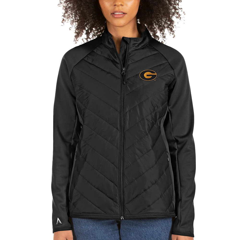 Women's Antigua Black Grambling Tigers Altitude Full-Zip Puffer Jacket