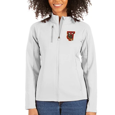 Women's Antigua White/Silver Tuskegee Golden Tigers Generation Full-Zip Jacket