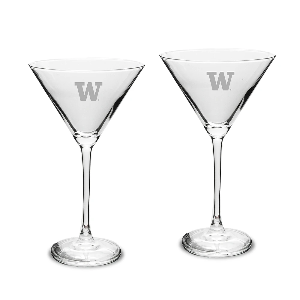 Washington Huskies Two-Piece Traditional 10oz. Martini Glass Set