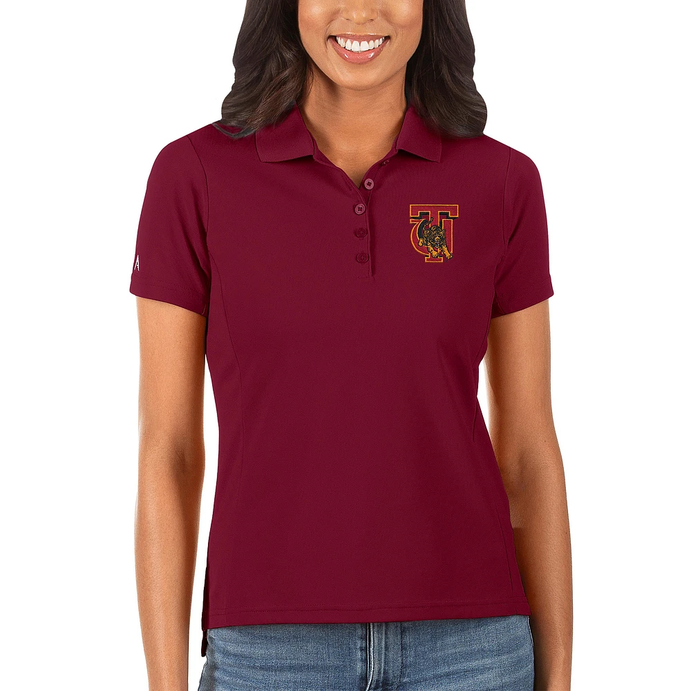 Women's Antigua Crimson Tuskegee Golden Tigers Legacy Pique Polo