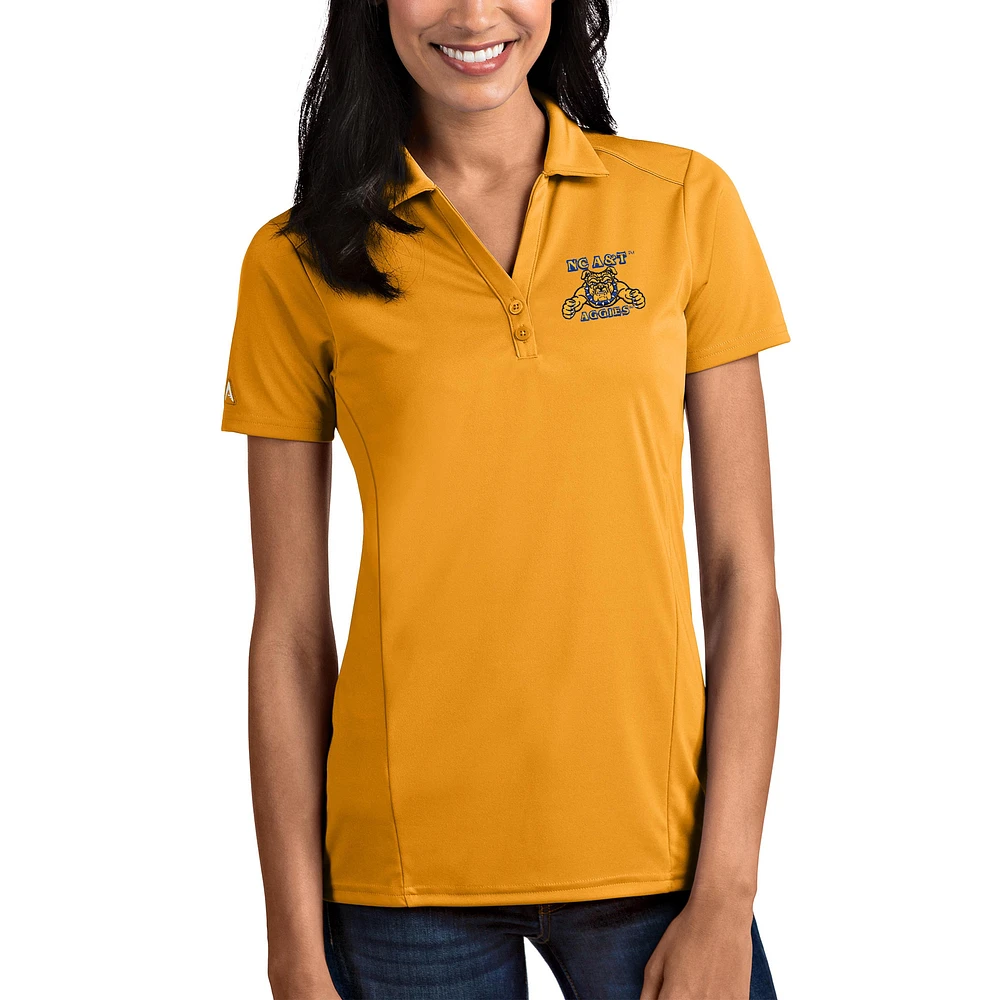 Women's Antigua Gold North Carolina A&T Aggies Tribute Polo