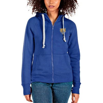 Women's Antigua Royal Fort Valley State Wildcats Victory Full-Zip Hoodie