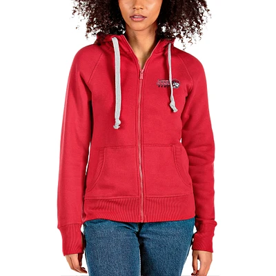 Women's Antigua Red Winston-Salem State Rams Victory Full-Zip Hoodie