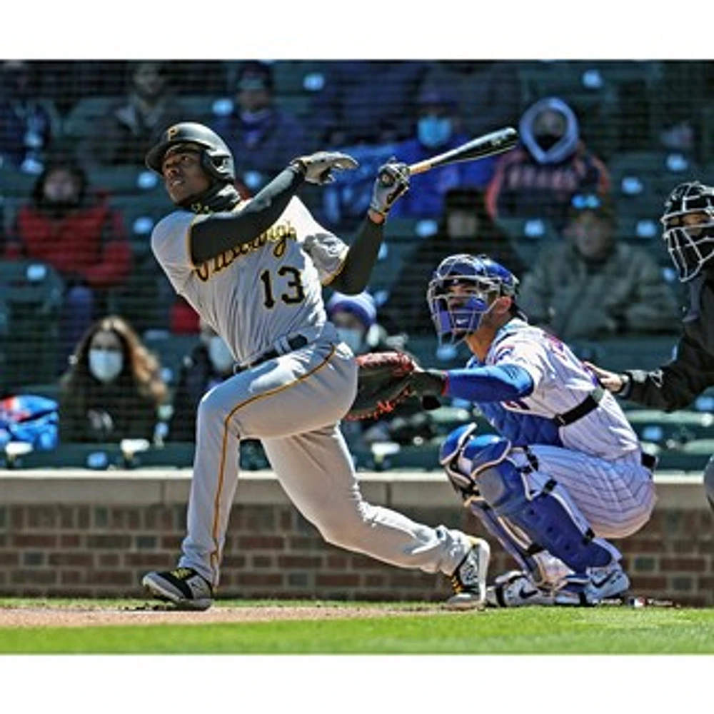 Ke'Bryan Hayes Pittsburgh Pirates Unsigned Two-Run Home Run Photograph
