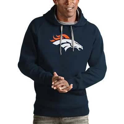 Men's Antigua Navy Denver Broncos Victory Pullover Hoodie