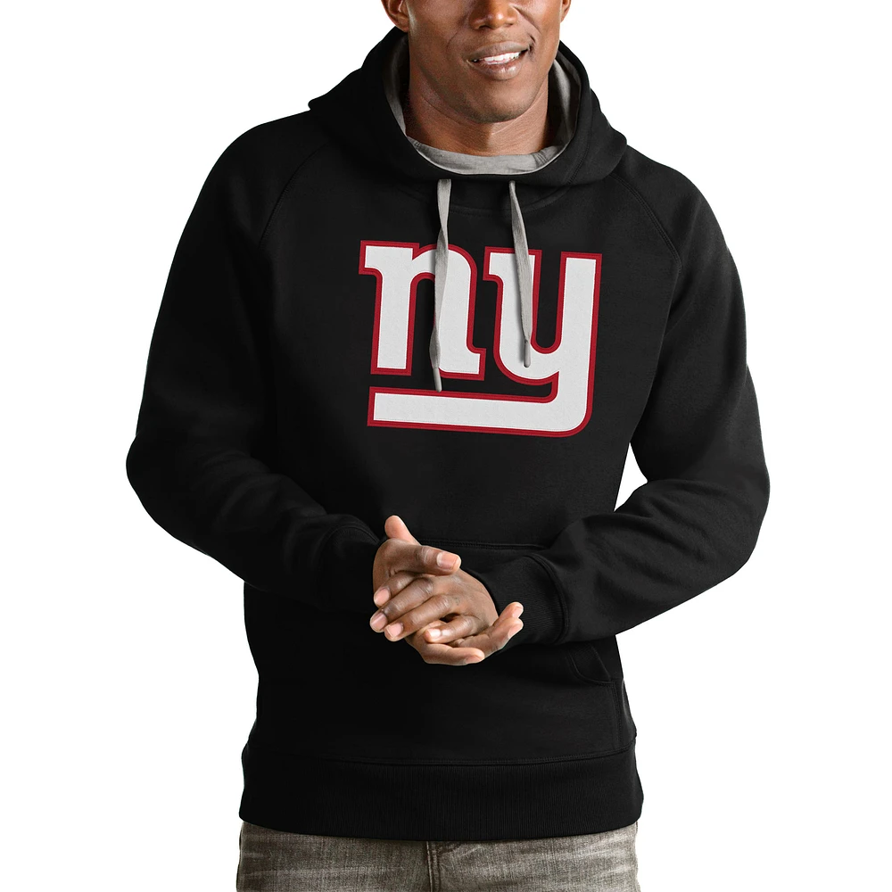 Men's Antigua Black New York Giants Victory Pullover Hoodie