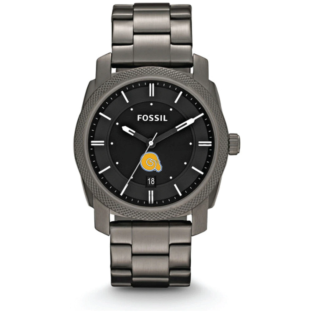 Fossil Albany State Golden Rams Machine Smoke Stainless Steel Watch