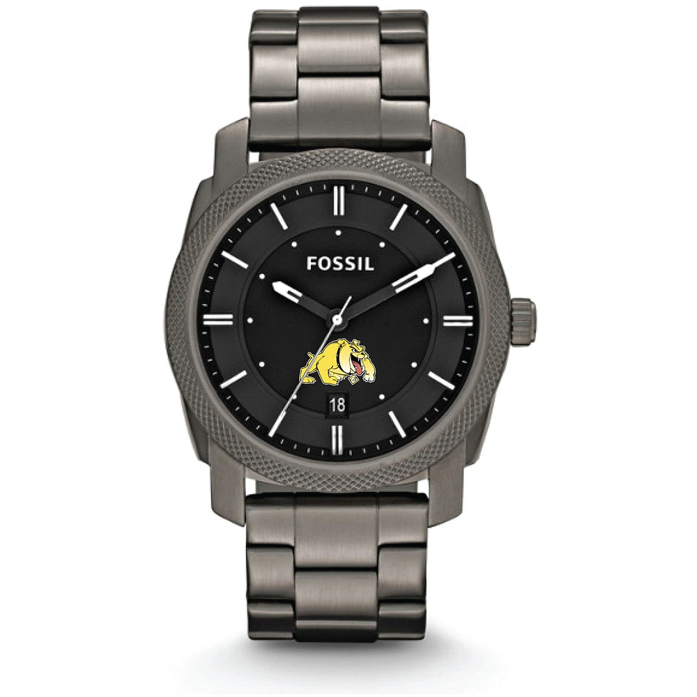 Fossil Bowie State Bulldogs Machine Smoke Stainless Steel Watch